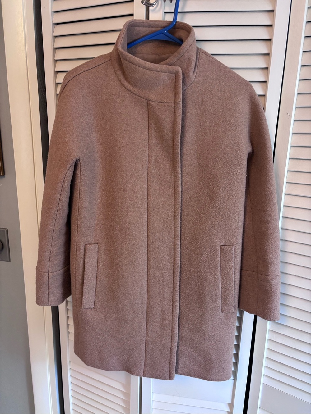 J. Crew Wool-Blend Pea Coat in Dusty Rose Brown